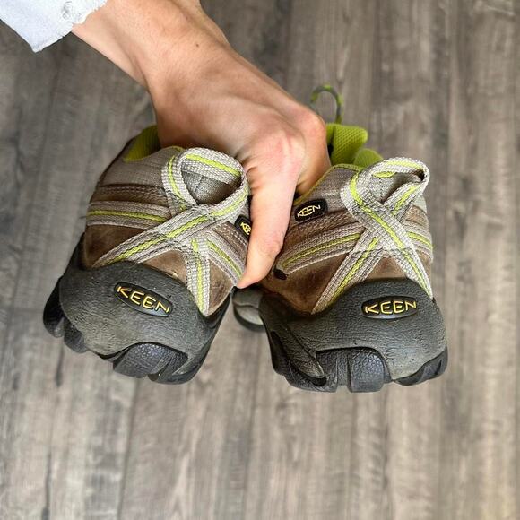 Vintage Brown Green Tactical Rubber Toe Keen Hiking Sporty Trail Shoes - Picture 4 of 8